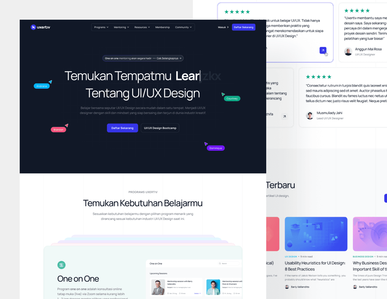 Uxertiv E-Learning project preview